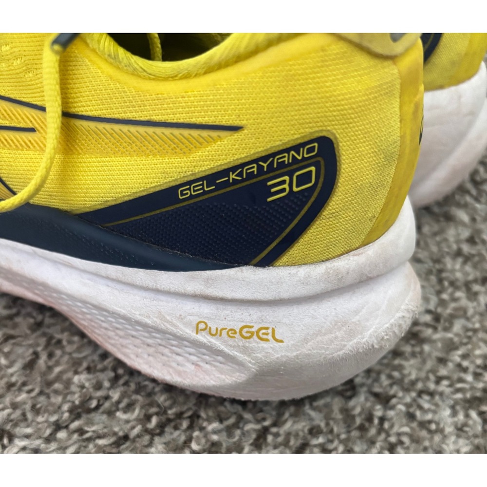 Asics Gel-Kayano 30 Mens Running Shoes Yellow Navy 1011B548 Size 10.5 - Picture 5 of 8